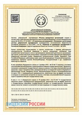Приложение к сертификату для ИП Севастополь Сертификат СТО 03.080.02033720.1-2020